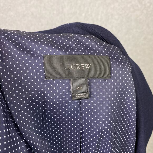 J.Crew Blazer Women's Size 4 Tall Navy Blue Wool Blend One-Button Casual Formal - Picture 10 of 11